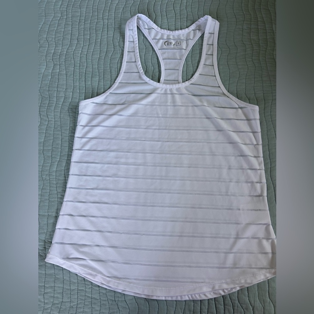 Women's White Striped Tank Top
